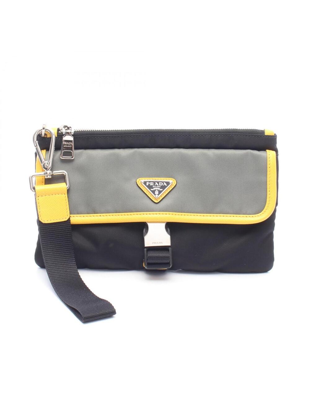 Prada Logo Business Clutch Bag Nylon #362866P61B